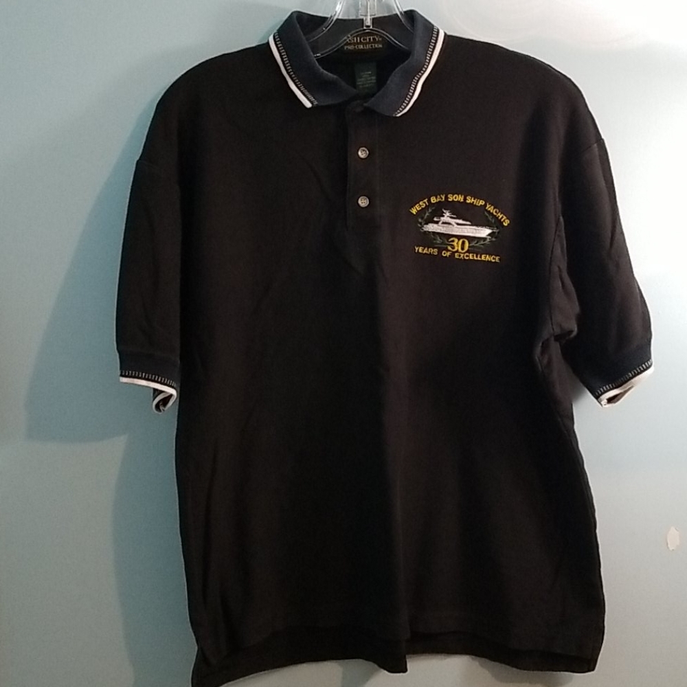 West Bay Son Ship Yachts graphic mens golf shirt XL